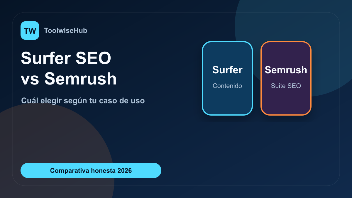 Surfer SEO vs Semrush comparativa 2026