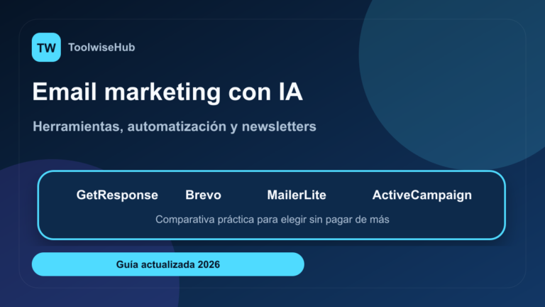 Mejores herramientas de email marketing con IA, comparativa ToolwiseHub