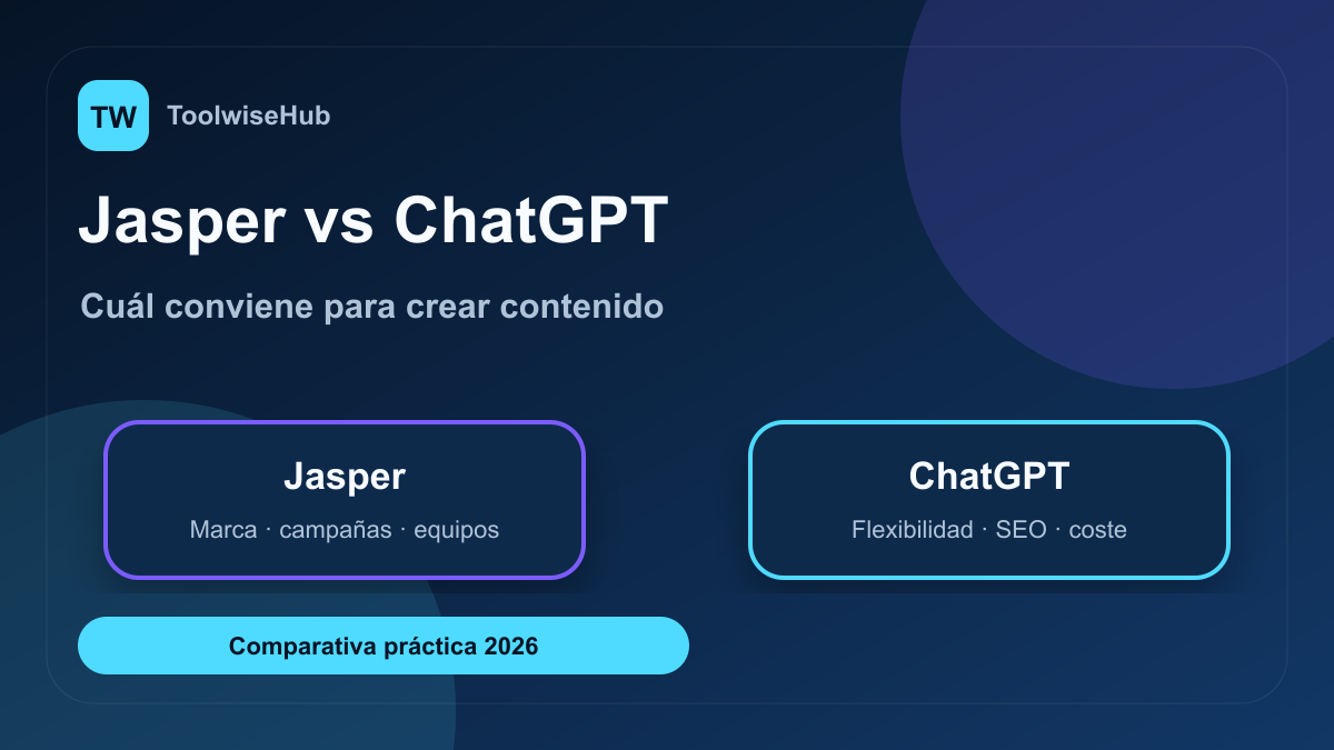 Jasper vs ChatGPT para crear contenido, comparativa ToolwiseHub