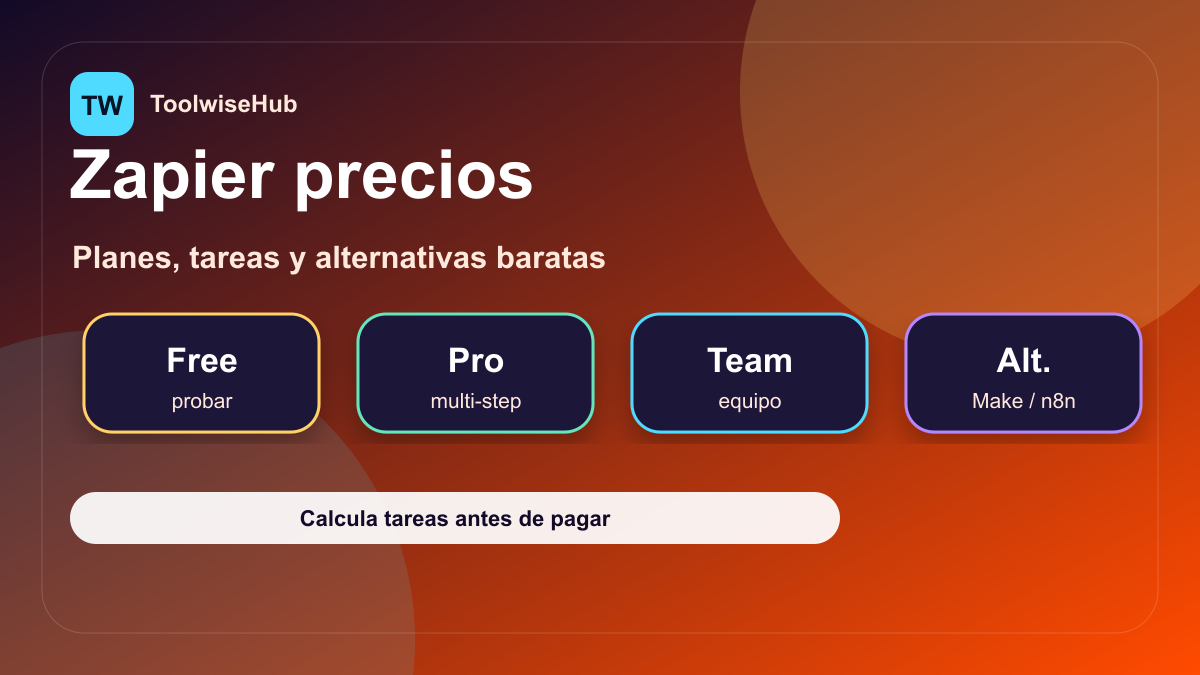 Zapier precios: planes, tareas y alternativas baratas en 2026